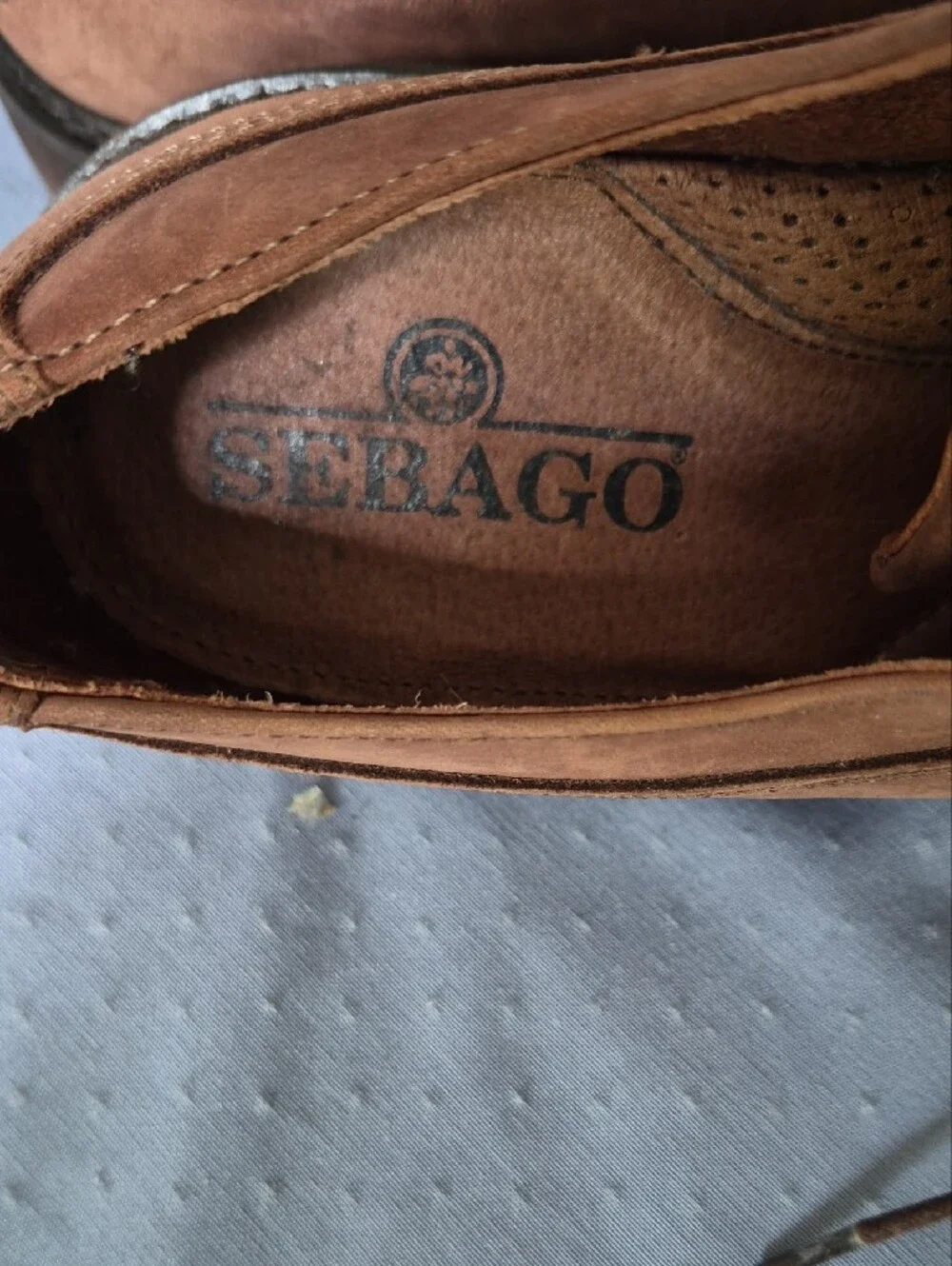 Sebago Extra Light Mens 10 Brown Suede Moc Toe Oxford Shoe Lug Sole Quiet Luxury
